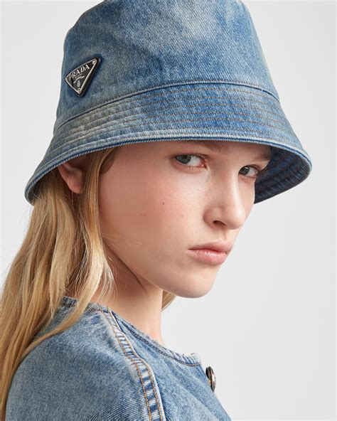 prada bucket hat inside|prada denim hat.